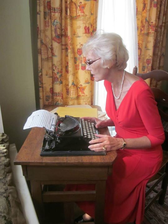 Susan Vreeland at Margaret Mitchell's typewriter in Alanta