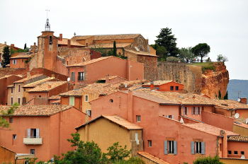 This is the first view Lisette had of Rousillon, atop a steep hill: Photo Copyright Marcia M. Mueller