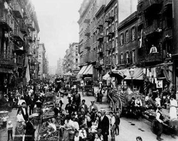 A Lower East Side street, c 1899