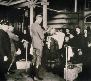 Doctor Examining Immigrants at Ellis Island, 1904