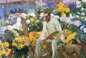 Sorolla Painting with dog Funny